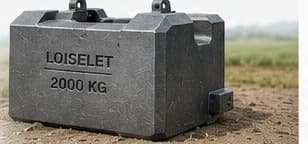 2000 kg monobloc counterweight in a field