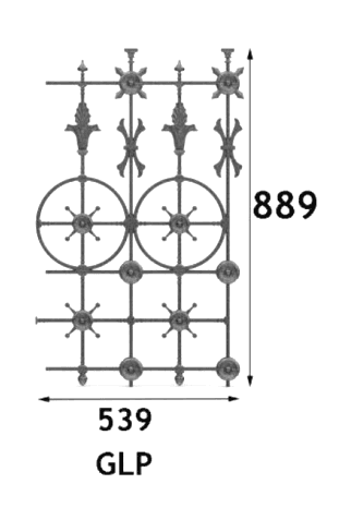 Balustrade, ornate cast iron railing