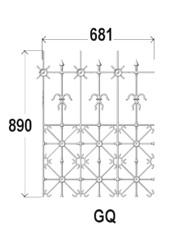 Balustrade, ornate cast iron railing