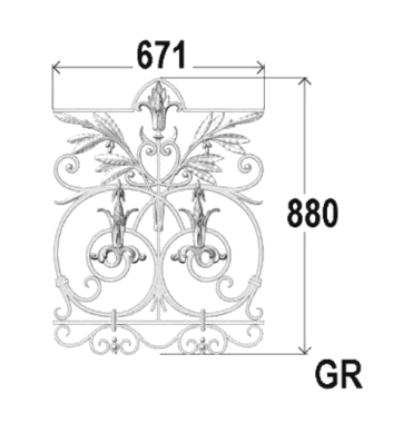 Balustrade, ornate cast iron railing