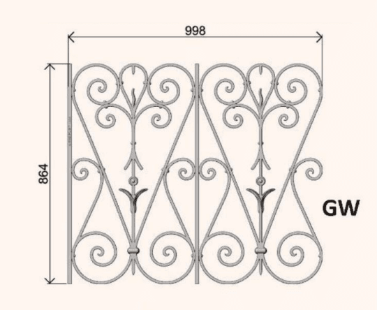 Balustrade, ornate cast iron railing