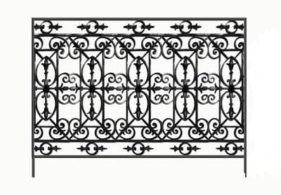 Balustrade, ornate cast iron railing