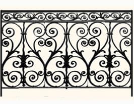 Balustrade, ornate cast iron railing