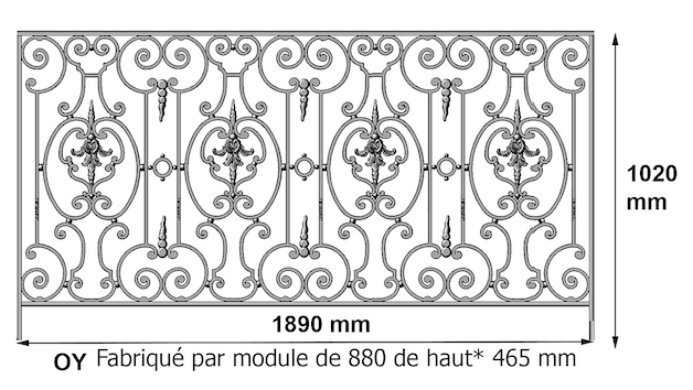 Balustrade, ornate cast iron railing