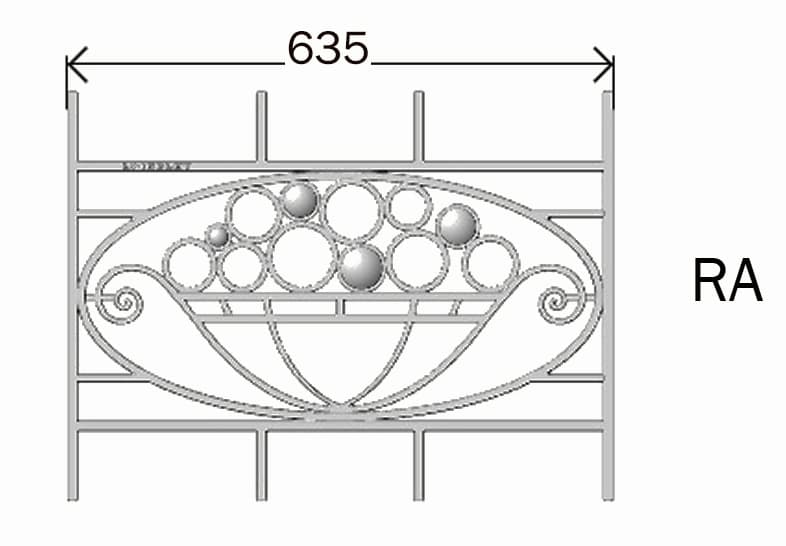 Balustrade, ornate cast iron railing