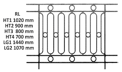 Balustrade, ornate cast iron railing