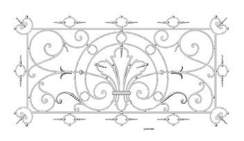 Balustrade, ornate cast iron railing