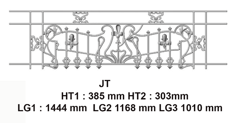 Balcony grille, cast iron guardrail — ref JT
