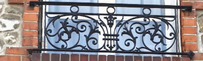 Balcony grille, cast iron guardrail — ref YF