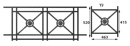 Balcony grille, cast iron guardrail — ref YJ