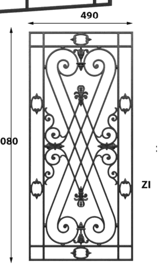 Wrought iron grille - Reference ZI
