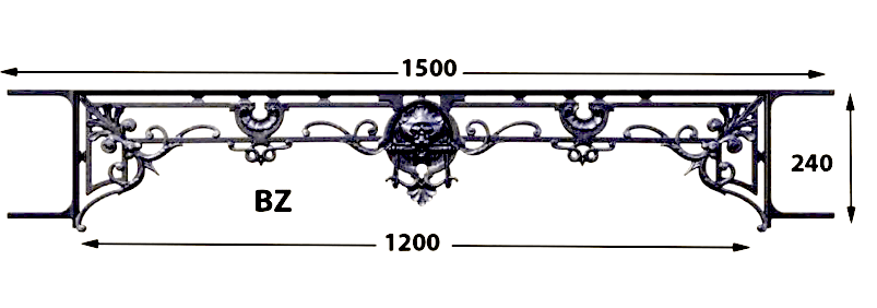 Cast iron window support bar — ref BZ