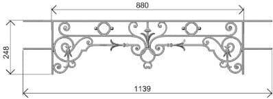 Cast iron window support bar — ref FP