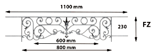 Cast iron window support bar — ref FZ