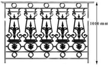 Balustrade, ornate cast iron railing