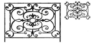 Balustrade, ornate cast iron railing