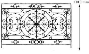 Balustrade, ornate cast iron railing