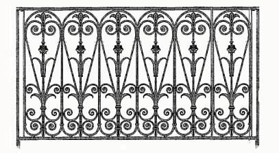 Balustrade, ornate cast iron railing