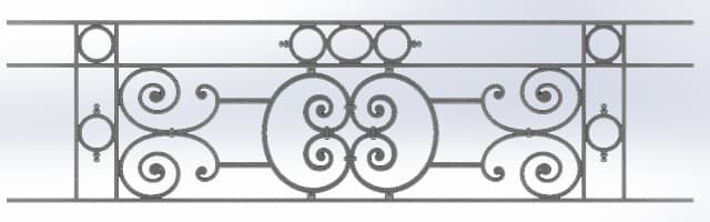 Balcony grille, cast iron guardrail — ref JB