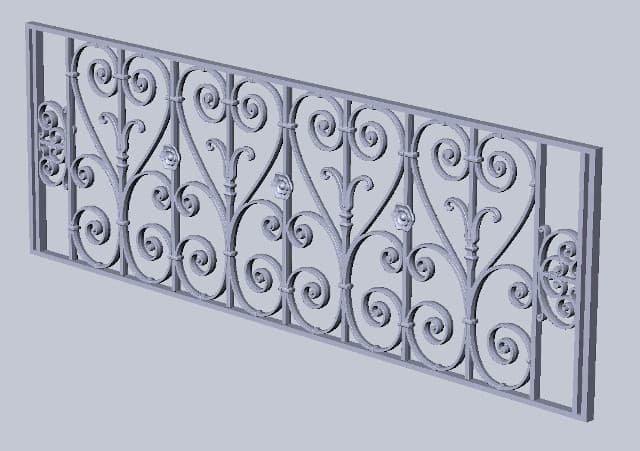 Balcony grille, cast iron guardrail — ref JM