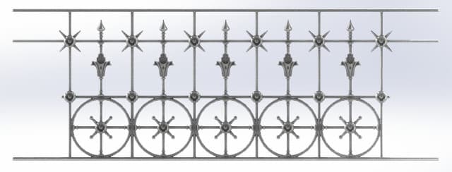 Balcony grille, cast iron guardrail — ref JN