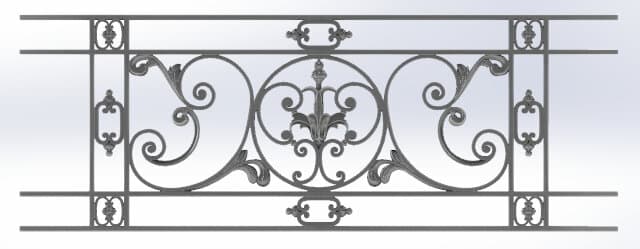Balcony grille, cast iron guardrail — ref ML