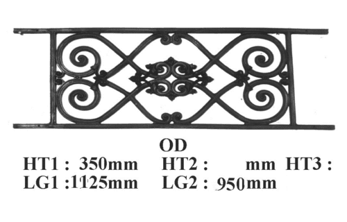 Balcony grille, cast iron guardrail — ref OD