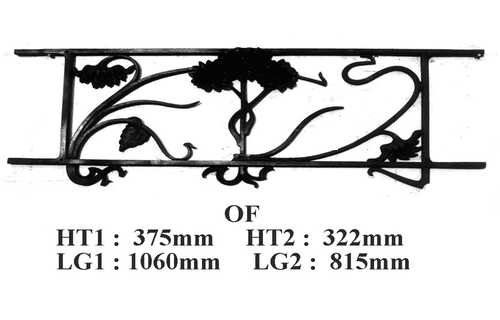 Balcony grille, cast iron guardrail — ref OF