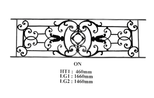 Balcony grille, cast iron guardrail — ref ON