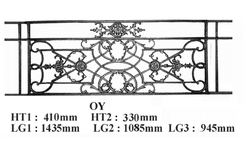 Balcony grille, cast iron guardrail — ref OY