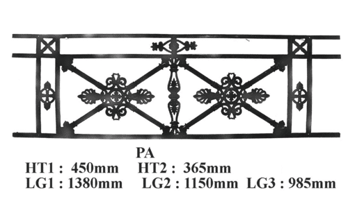 Balcony grille, cast iron guardrail — ref PA