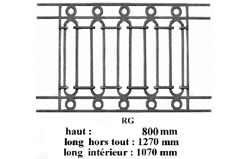 Balcony grille, cast iron guardrail — ref RG