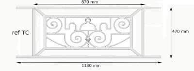 Balcony grille, cast iron guardrail — ref TC
