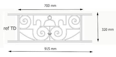 Balcony grille, cast iron guardrail — ref TD