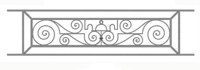 Balcony grille, cast iron guardrail — ref TH