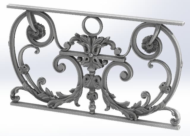 Balcony grille, cast iron guardrail — ref TT