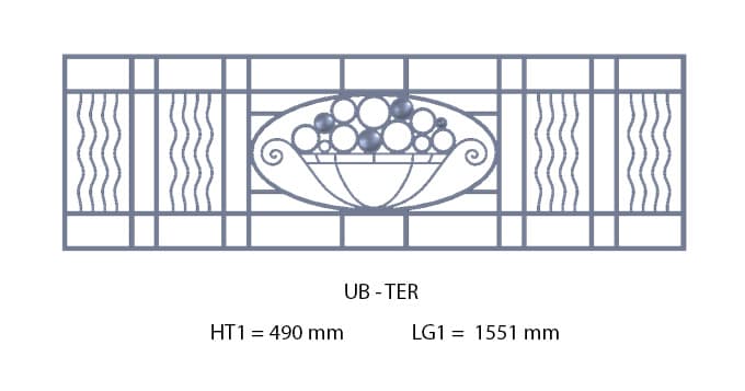 Balcony grille, cast iron guardrail — ref UB TER