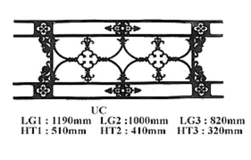 Balcony grille, cast iron guardrail — ref UC