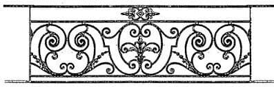 Balcony grille, cast iron guardrail — ref UJ-BIS