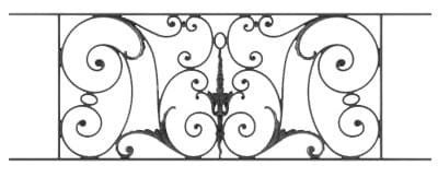 Balcony grille, cast iron guardrail — ref X