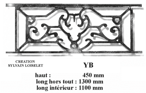 Balcony grille, cast iron guardrail — ref YB