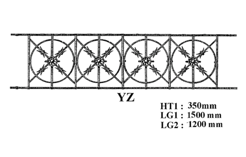 Balcony grille, cast iron guardrail — ref YZ