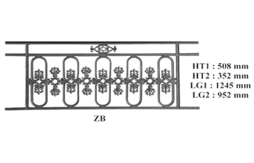 Balcony grille, cast iron guardrail — ref ZB
