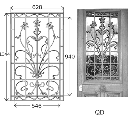 Wrought iron grille - Reference QD