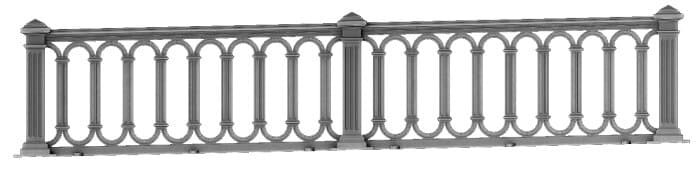 Cast iron bridge and historic guardrail - Pirmil model