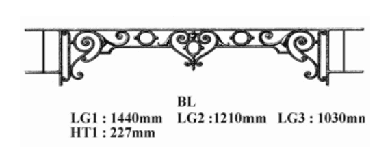 Cast iron window support bar — ref BL