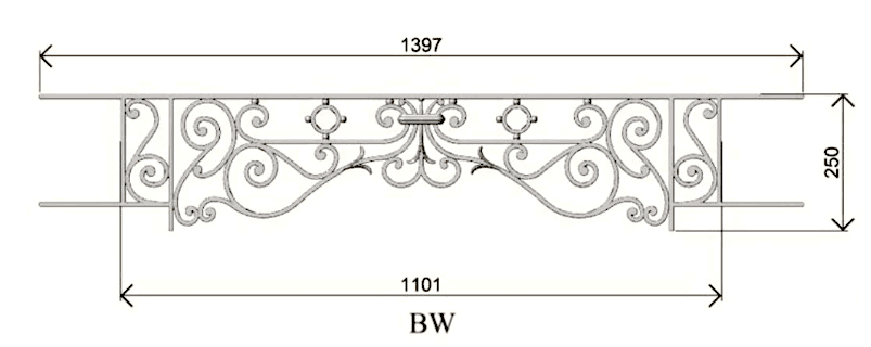 Cast iron window support bar — ref BW