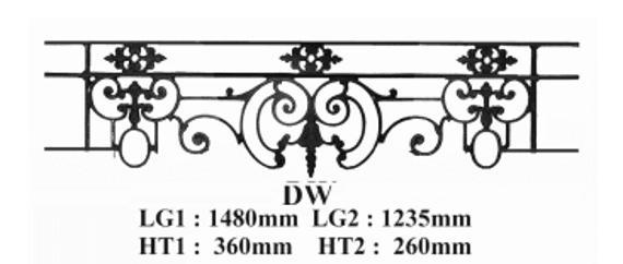 Cast iron window support bar — ref DW