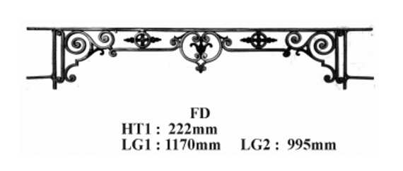 Cast iron window support bar — ref FD