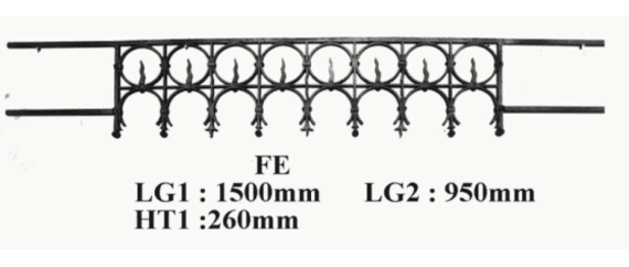 Cast iron window support bar — ref FE